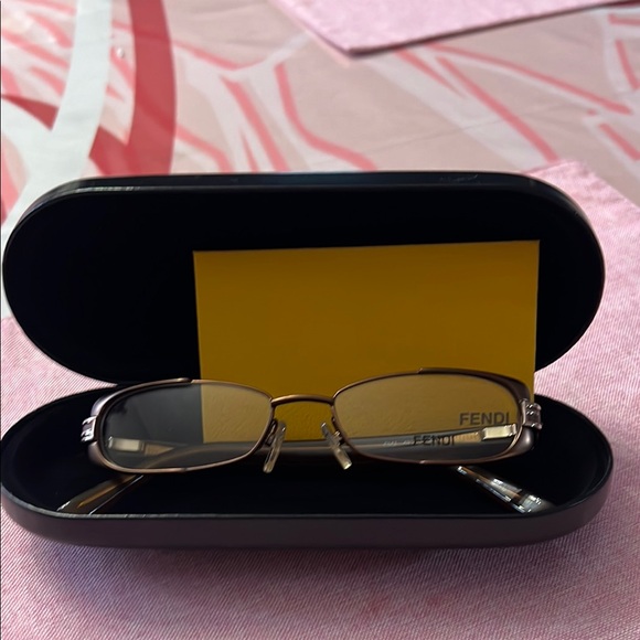 Fendi Black and Yellow Glasses with Rectangular Lenses